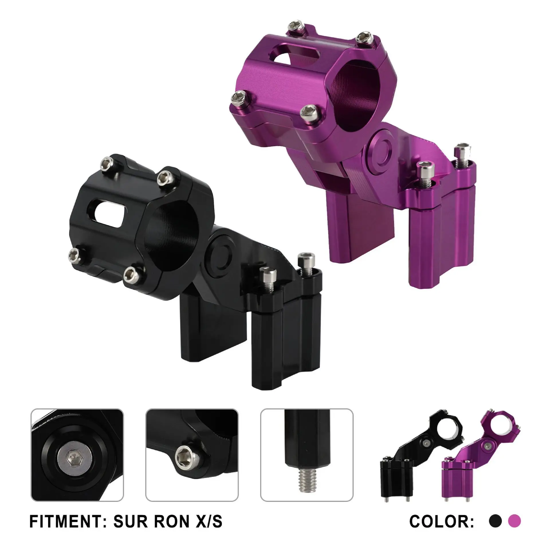

High-Quality Adjustable Riser Stem Modification Kit for Light bee X/S Motorcycles (7075 Aluminum)