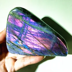 Natural Stones Purple Labradorite Violet Stone Witchcraft Chakra Spiritual Reiki Healing Feng Shui Crystals Room Decoration