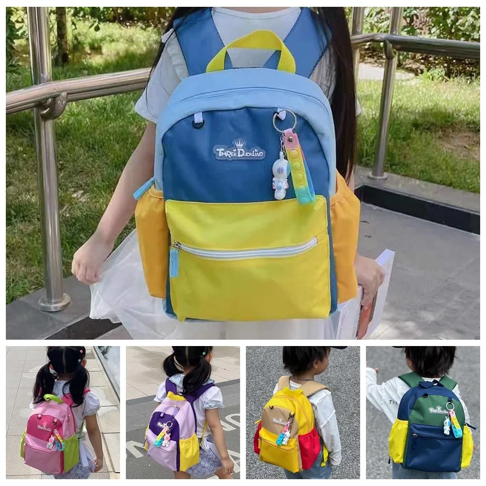 Mochila escolar ligera de gran capacidad para niños, resistente al desgaste, protección de la columna vertebral, mochilas coloridas para niños