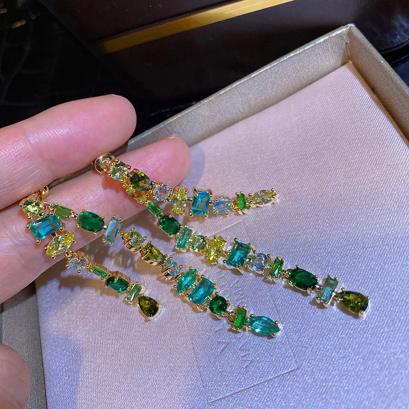 

New Long Zircon Light Luxury Earrings
