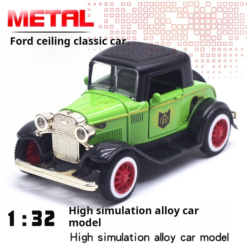 1/32 Classic Vintage Convertible Car Model Alloy Vehicle Children\'s Toy Die Cast Alloy Car Christm