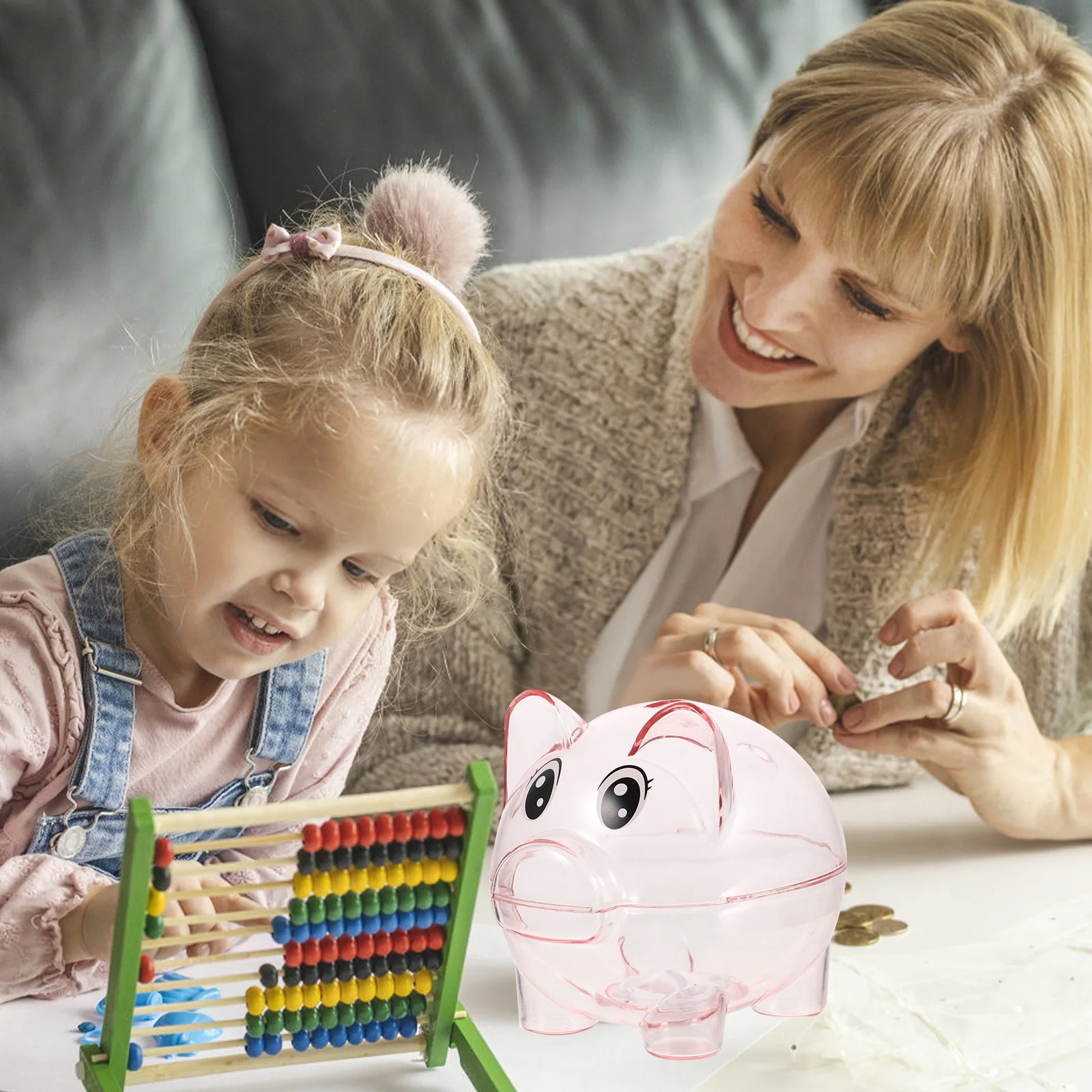 

2 шт., прозрачная копилка, прозрачная акриловая копилка для детей, большая емкость для хранения наличных, практичный подарок для детей