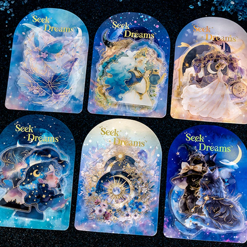 

Mr Paper Seek Dream мультяшные наклейки 10 листов/пакет фэнтезийная фольга для тиснения наклейка пакет канцелярских принадлежностей наклейки для справочника подарки 2025