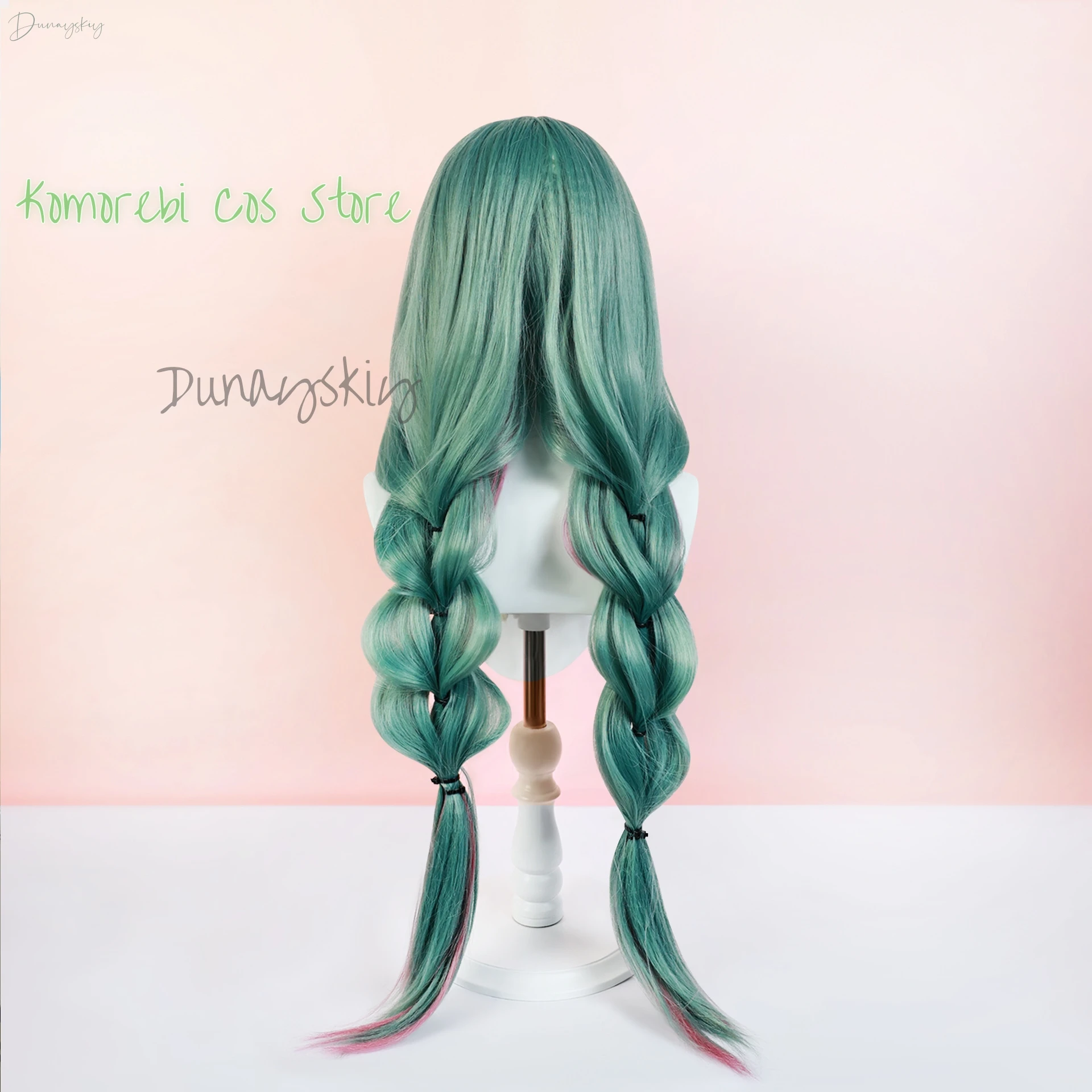 Game Wuthering Waves Cosplay Phrolova Cosplay Green Double Ponytail Wig Halloween Party Women image 5