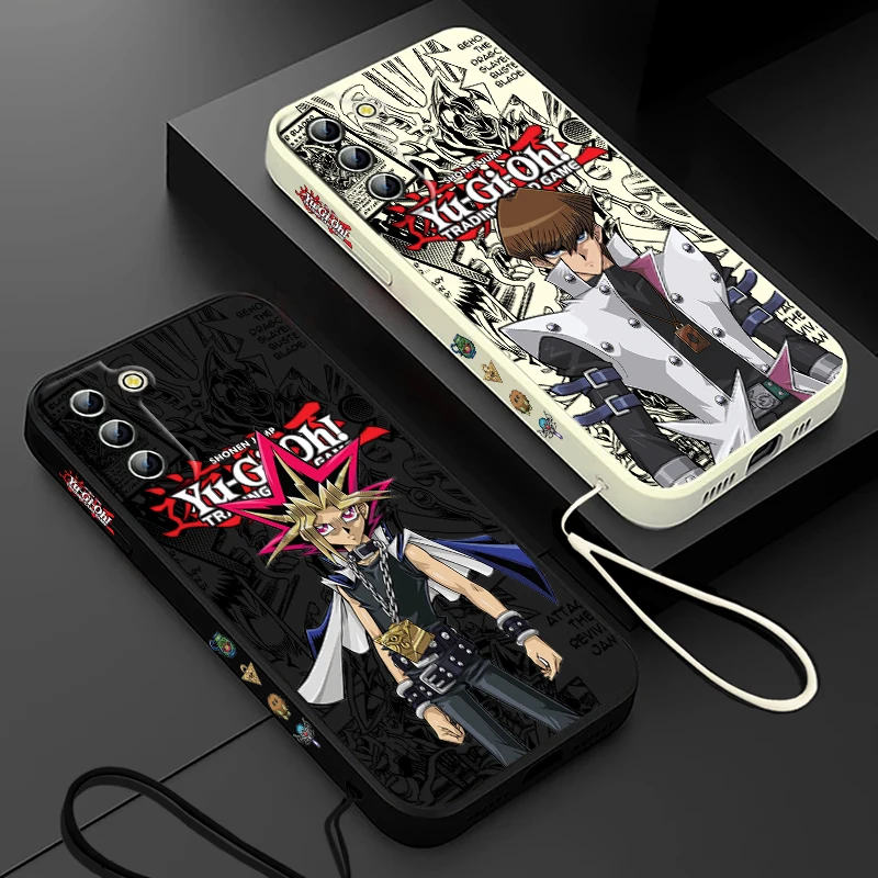 Yu Gi Oh Anime Phone Case For Samsung Galaxy S24 S23 S22 S21 S20 Pro FE Plus Ultra Liquid Left Rope Cover