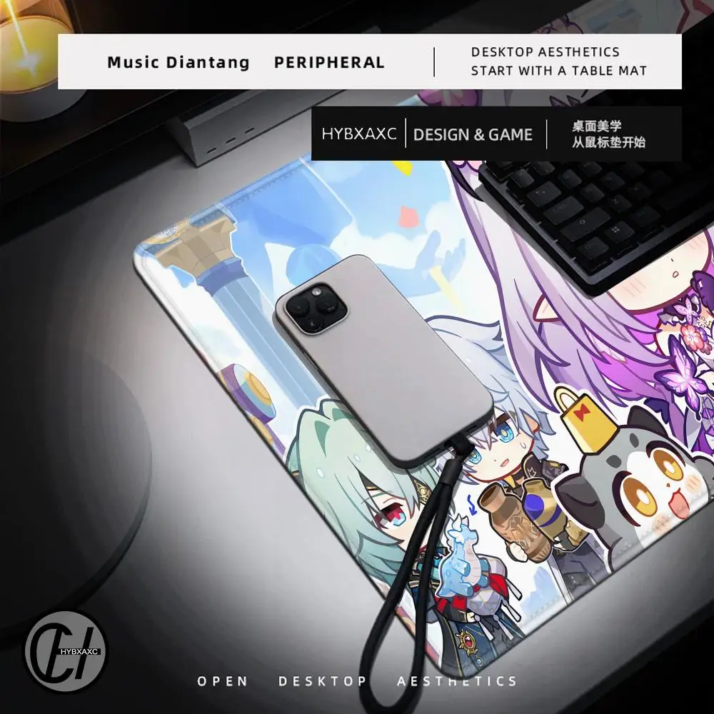 Game Computer Accessories Large Rubber Keyboard Mats Honkai Star Rail Cyrene Castorice Lock Edge Mousepad Chrysos Heir Mouse Pad