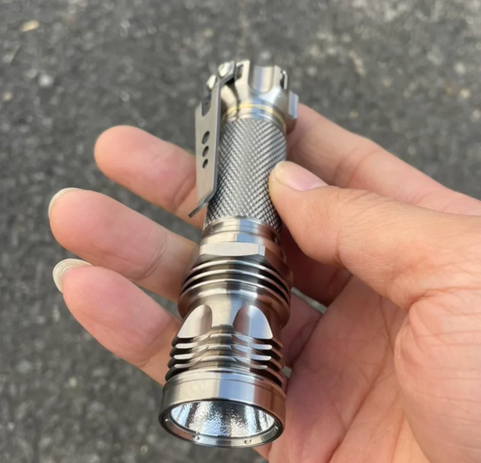 Used EDC SupFire titanium alloy flashlight kL3 head e-thread Outdoor Tools Strong Light Torch Lamp Decompression Toy