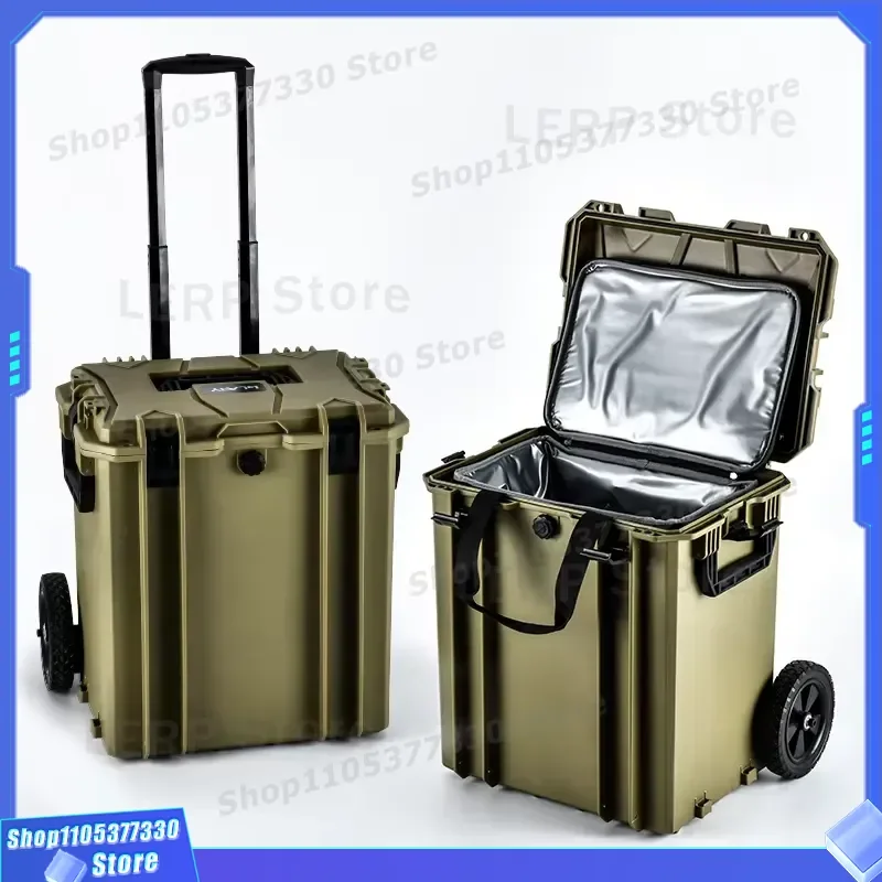 GLARY 80L Large Capacity Outdoor Plastic Refrigerator Modern Hard Waterproof Durable Storage Box Suitable for Camping Trips