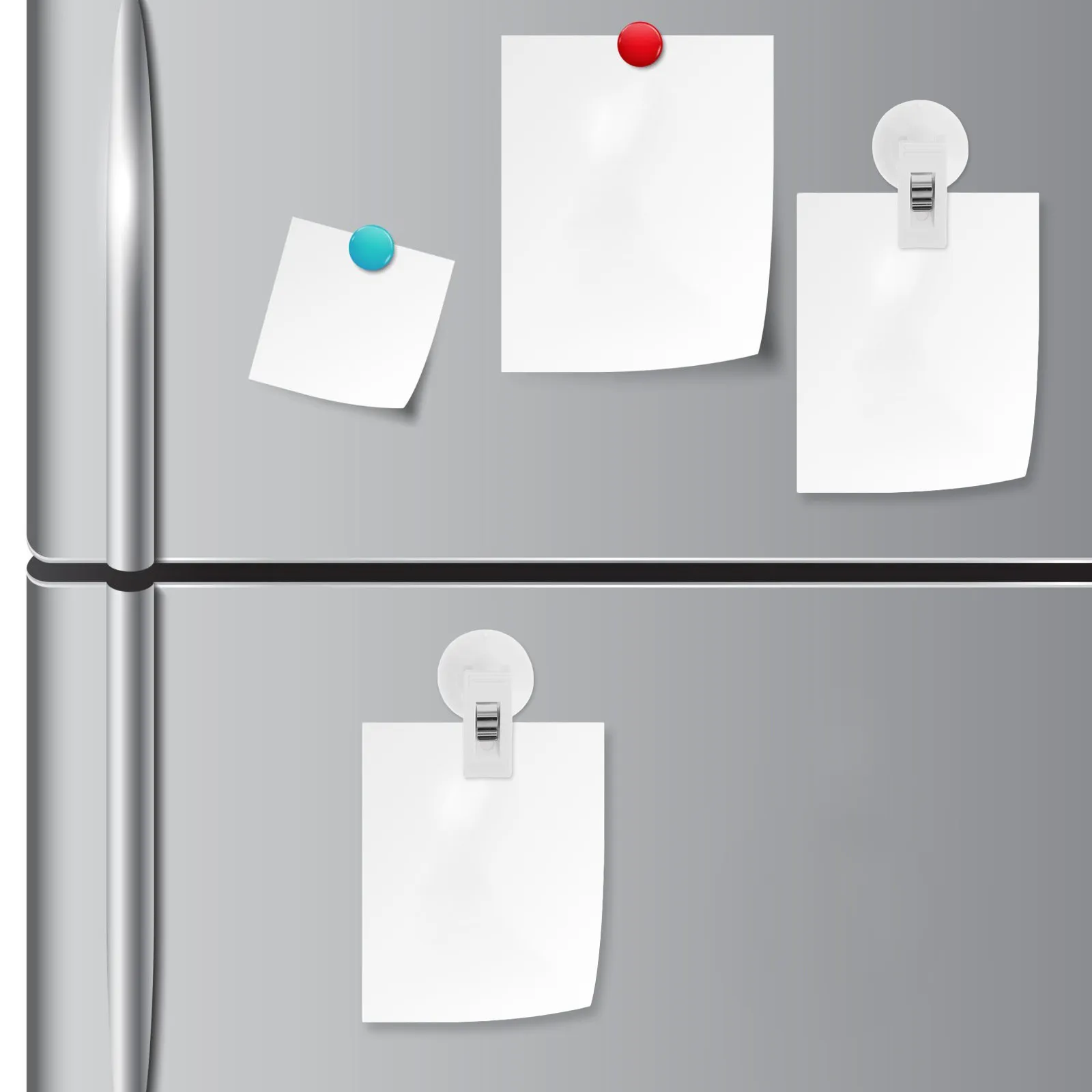 Suction Cup Clips 6 Pack Strong Hold Multipurpose Ticket Card Note Photo Display Organizer for Car Fridge