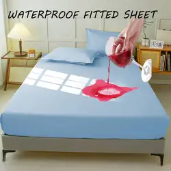 Waterproof Mattress Protector, Mattress Encasement for Bed, Breathable & Noiseless Fitted Sheet, Deep Pocket Solid Color