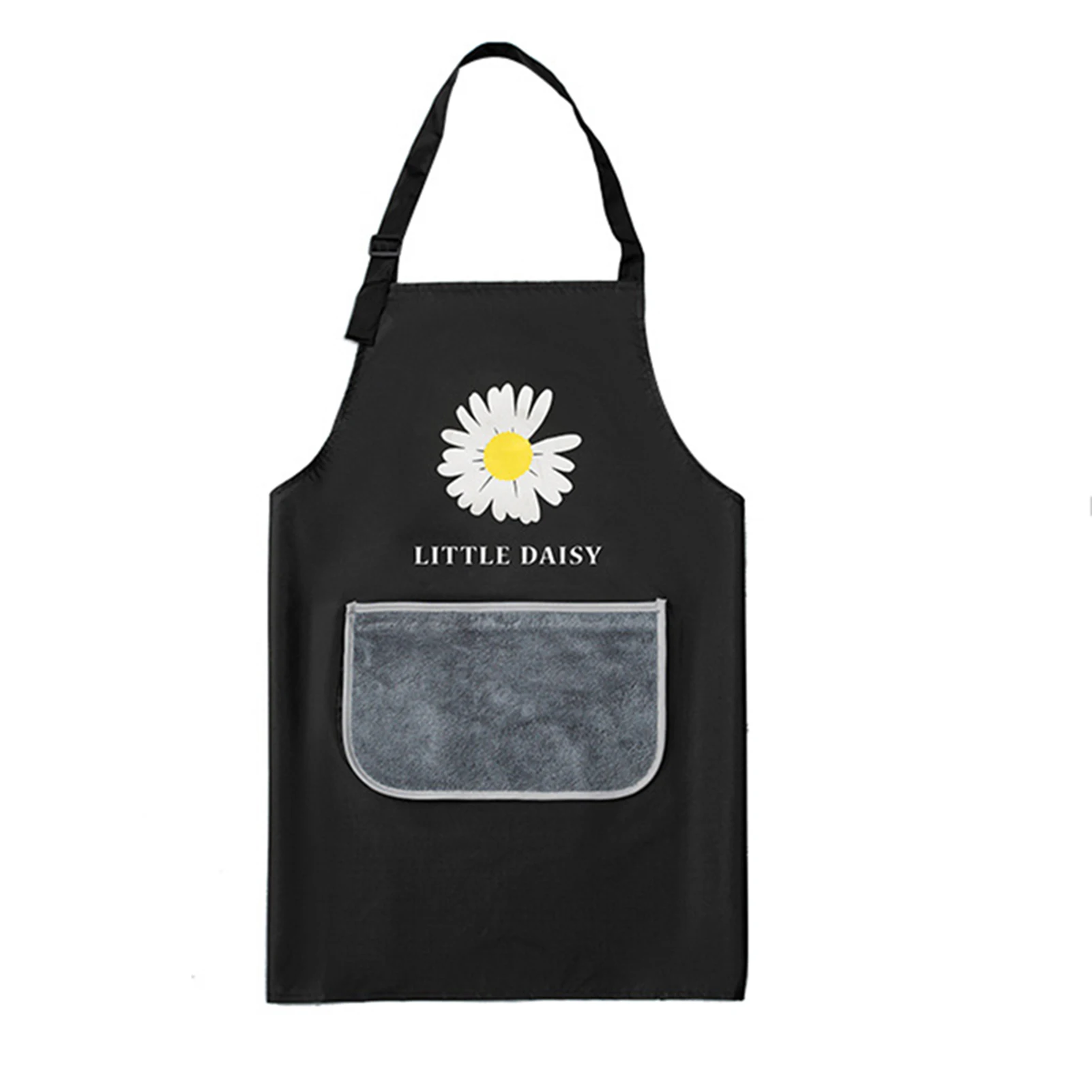 Daisys Printed Kitchen Waterproof Apron Neck Hanging With Removable Hand Wiping Towel Oil-proof Home Kitchen Apron