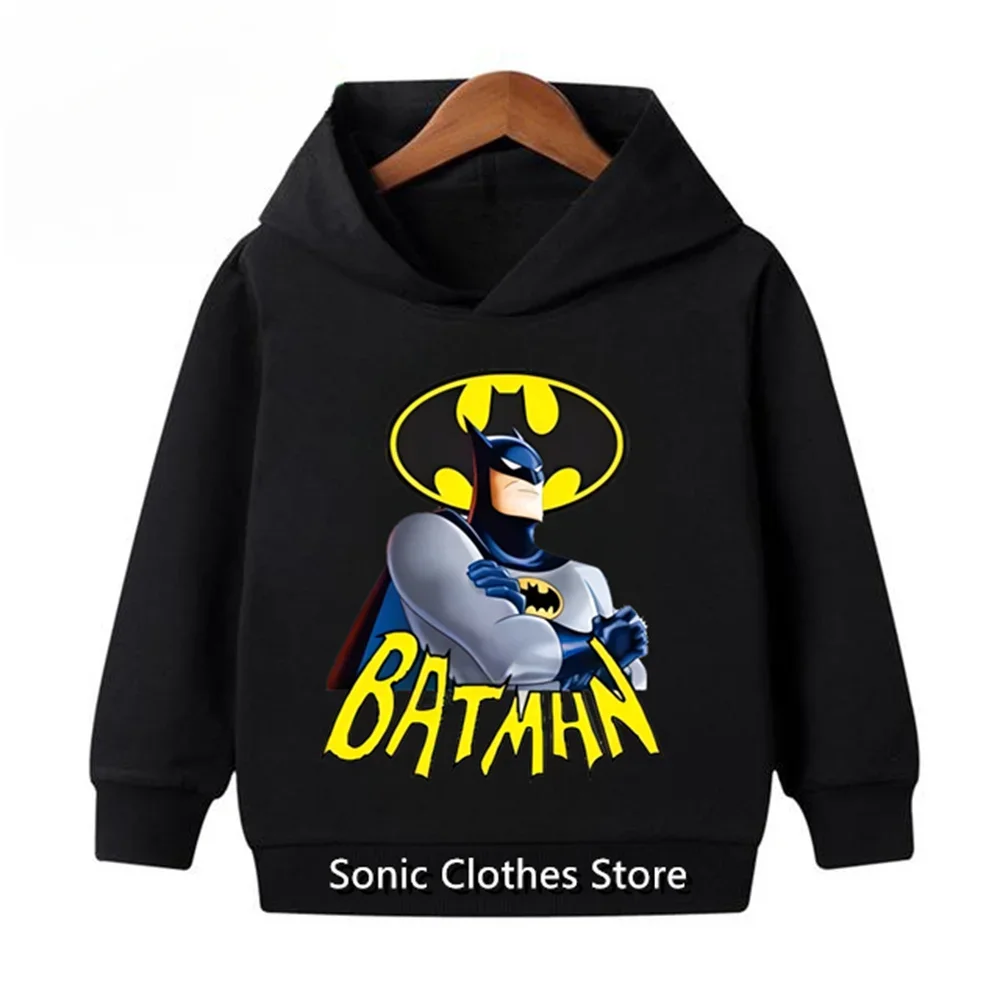 Batman Children's Casual Sweater Boys Girls Hoodie Suit Pullover Long Sleeve Spring and Autumn New Popular Anime Movie