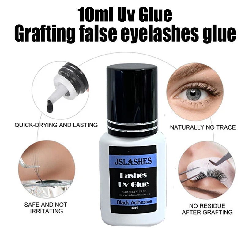 New Upgrade10ml Uv Black Adhesive For Eyelashes Extension UV Curing Lashes Glue System for Lash Extensions