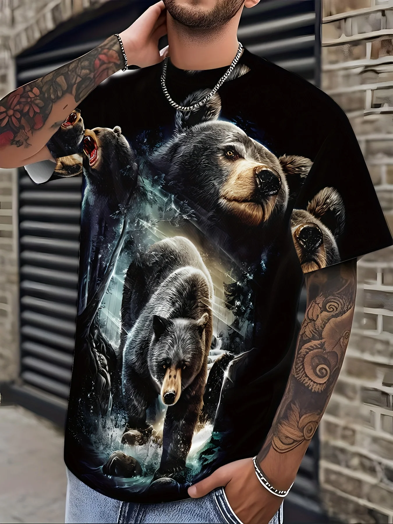 Men's 3D Bear Patte… - image