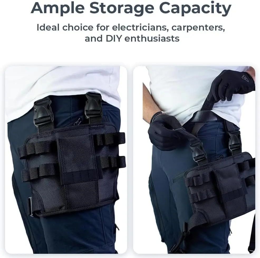 Holster Z 2.0 Multi-Tool Electrician Pouch – Adjustable Leg Strap Tool Belt, 16-Pocket Matrix, Magnetic Bit Holders, 18"-46" Waist