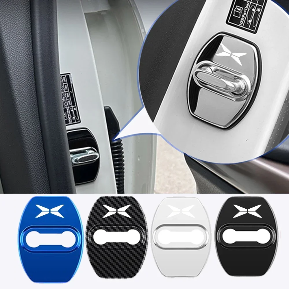 4pcs Car Door Lock cover Protective Buckle case for XPENG G3i G6 G9 P7 P5 2021 - 2024 Car Styling Goods Auto Accessories