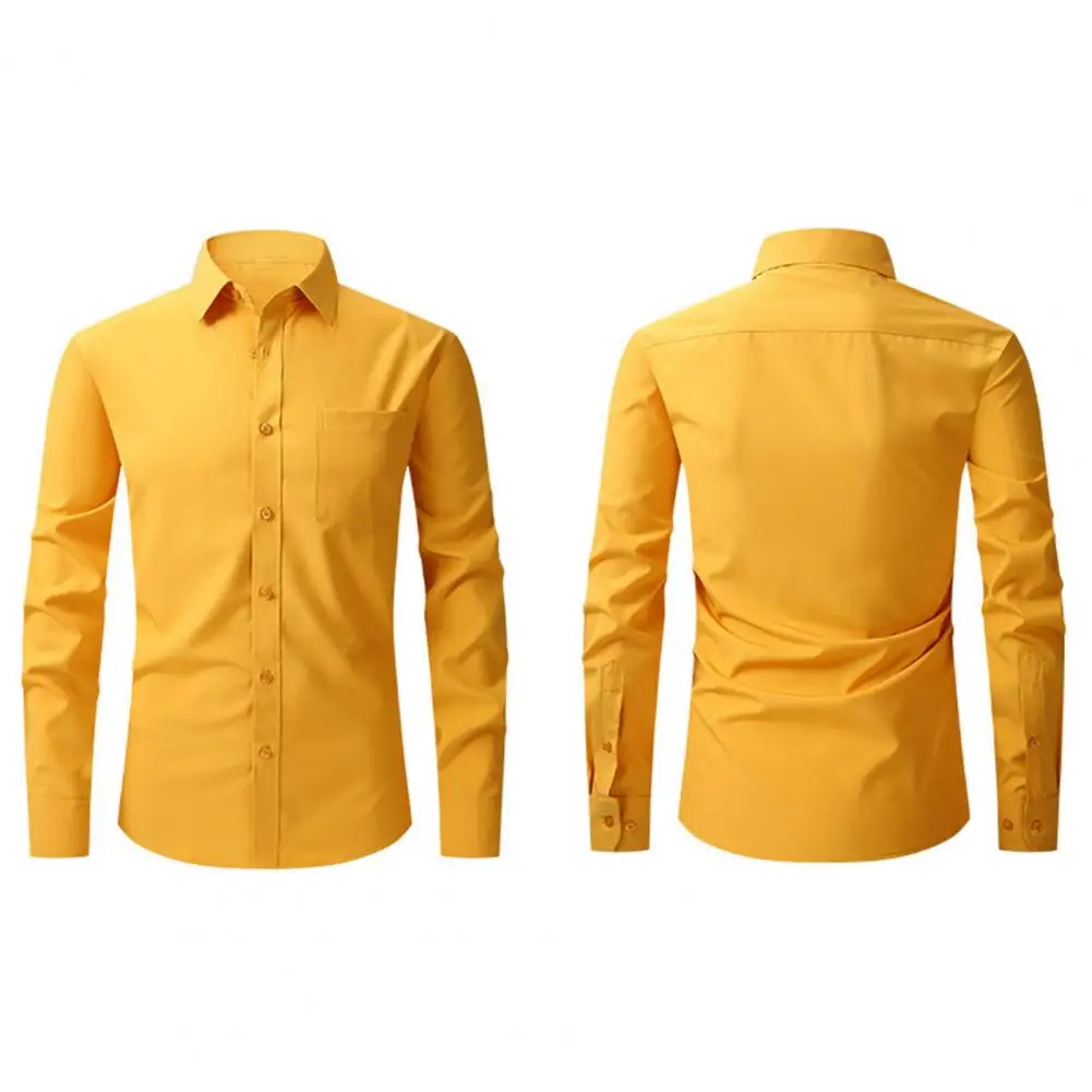 

Новая мужская деловая повседневная свободная рубашка с длинными рукавами и карманами, мужская сезонная повседневная рубашка средней длины, формальный офисный топ