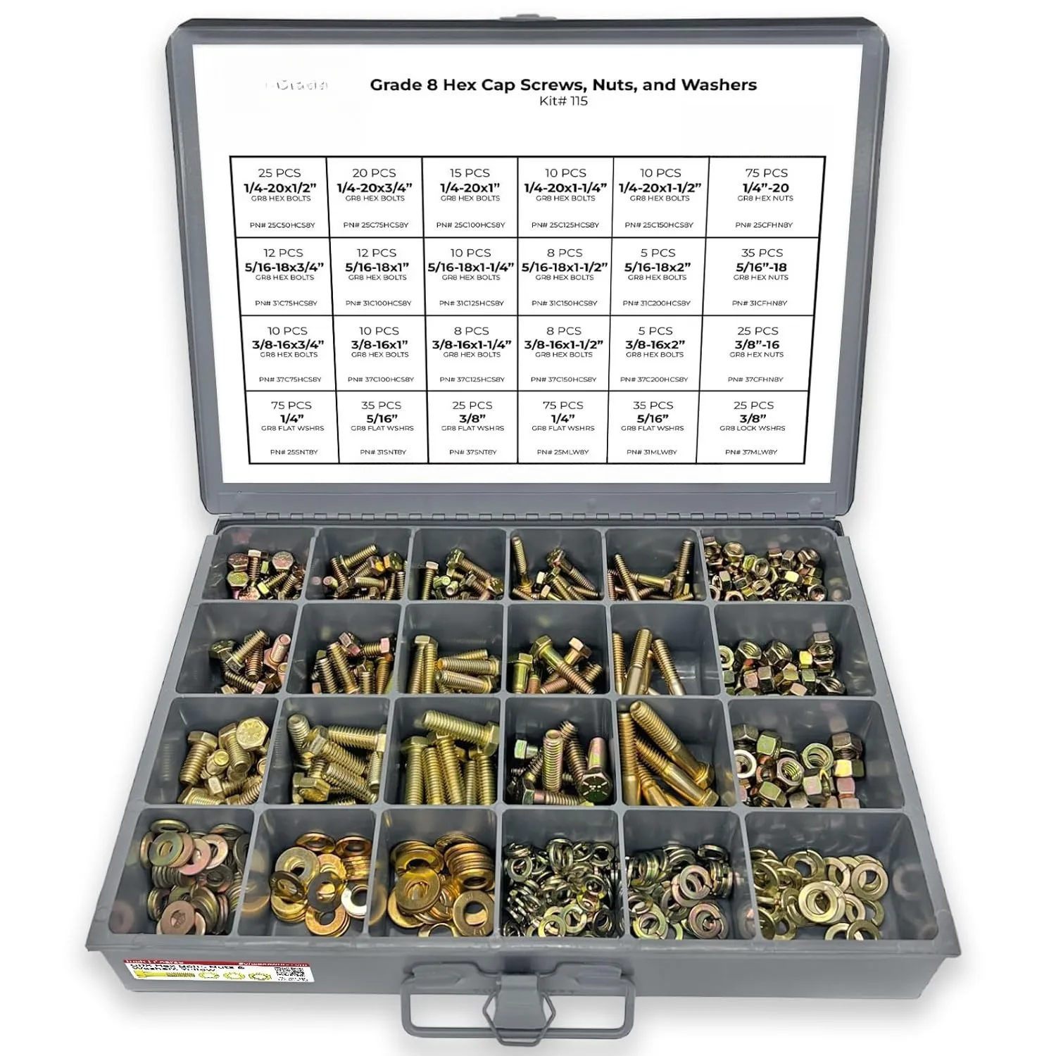 

Hex Cap Bolts Screws, Nuts, Washers, Lock Washers Assortment Kit