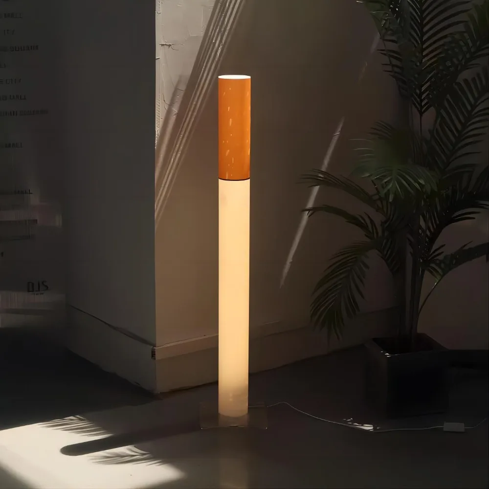 New creative modern storefront welcome sign and cylindrical acrylic smoke-shaped LED light for illuminated billboard