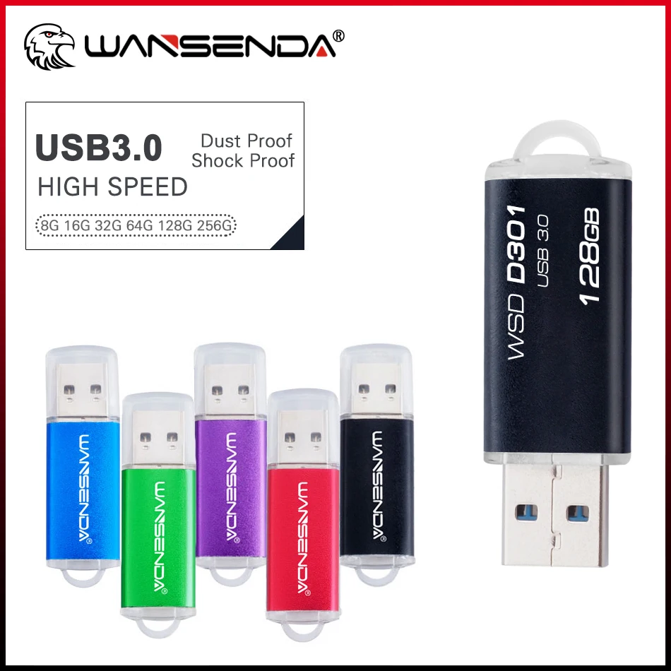 

WANSENDA металлический USB флеш-накопитель, 256 ГБ, 128 ГБ, 64 ГБ, 32 ГБ, 16 ГБ, 8 Гб