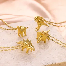 Dinosaur Pendant Necklace For Women men New Fashion Creative Cute Choker Clavicle Chain Personalized Gold color Jewelry Gifts