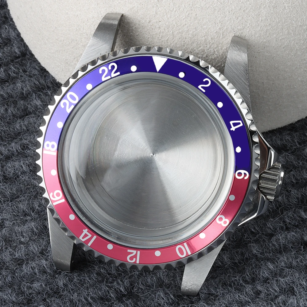 Round Sapphire glass Watch Case 39.5mm Vintage Stainless Steel Case For NH35 NH36 Automatic Movement Watch Mods Accessories