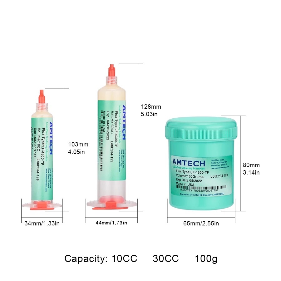 AMTECH 10CC/30CC Solder Flux for Electronics Soldering LF-4300-TF No Clean Soldering Flux Paste