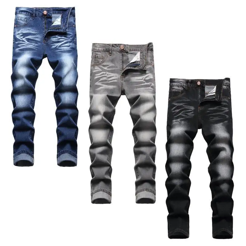 

Q 84845 Men's Big Size Jeans Low Waist Drawstring Non-Shrinking Denim Cross-Border Low Maintenance Casual Trousers
