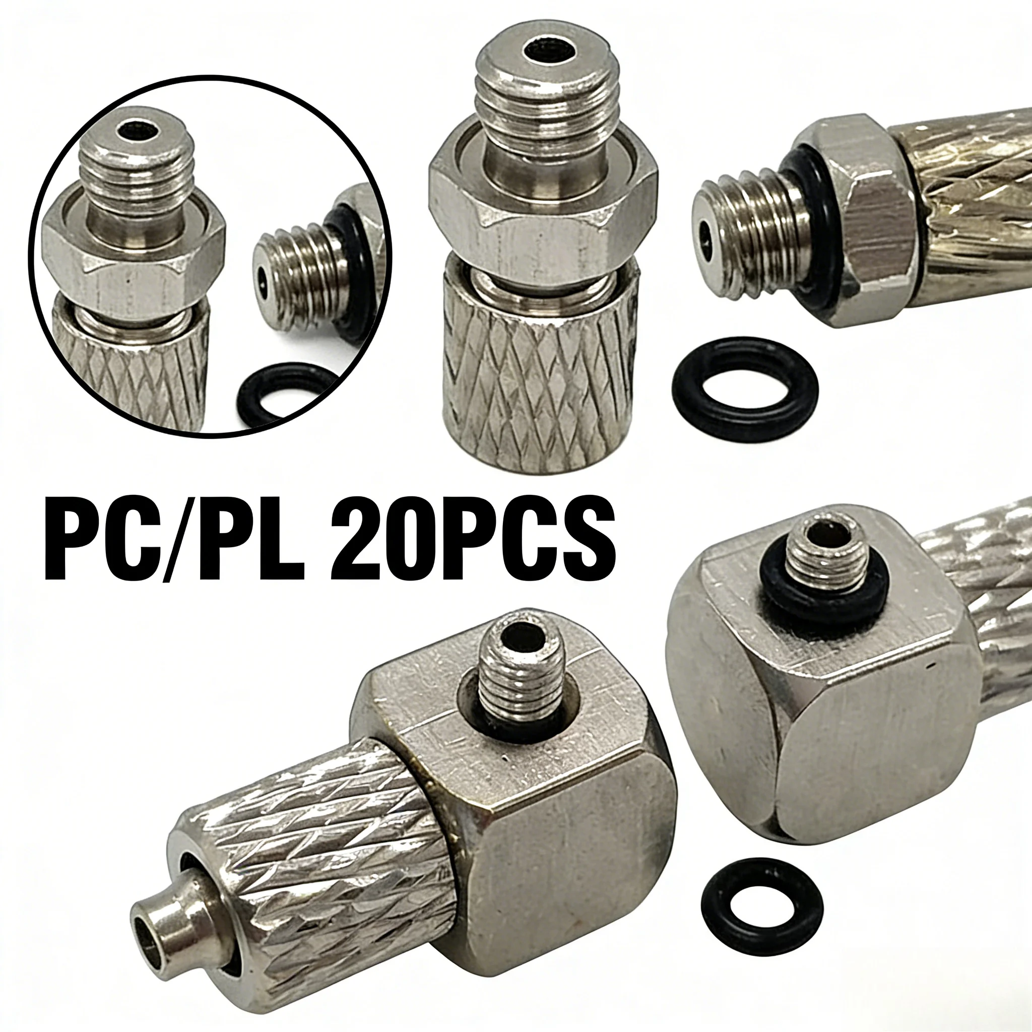 20pcs Small Size Pneumatic Quick Twist Connector Brass Straight Elbow Fitting4-M3 4-M5 6-M5