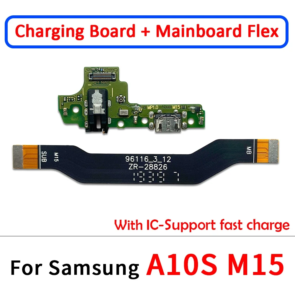 USB With Micro Charging Port Charger Dock Flex Cable With IC Microphone Board For Samsung A10 A10S M15 M16 A20S M12 M14