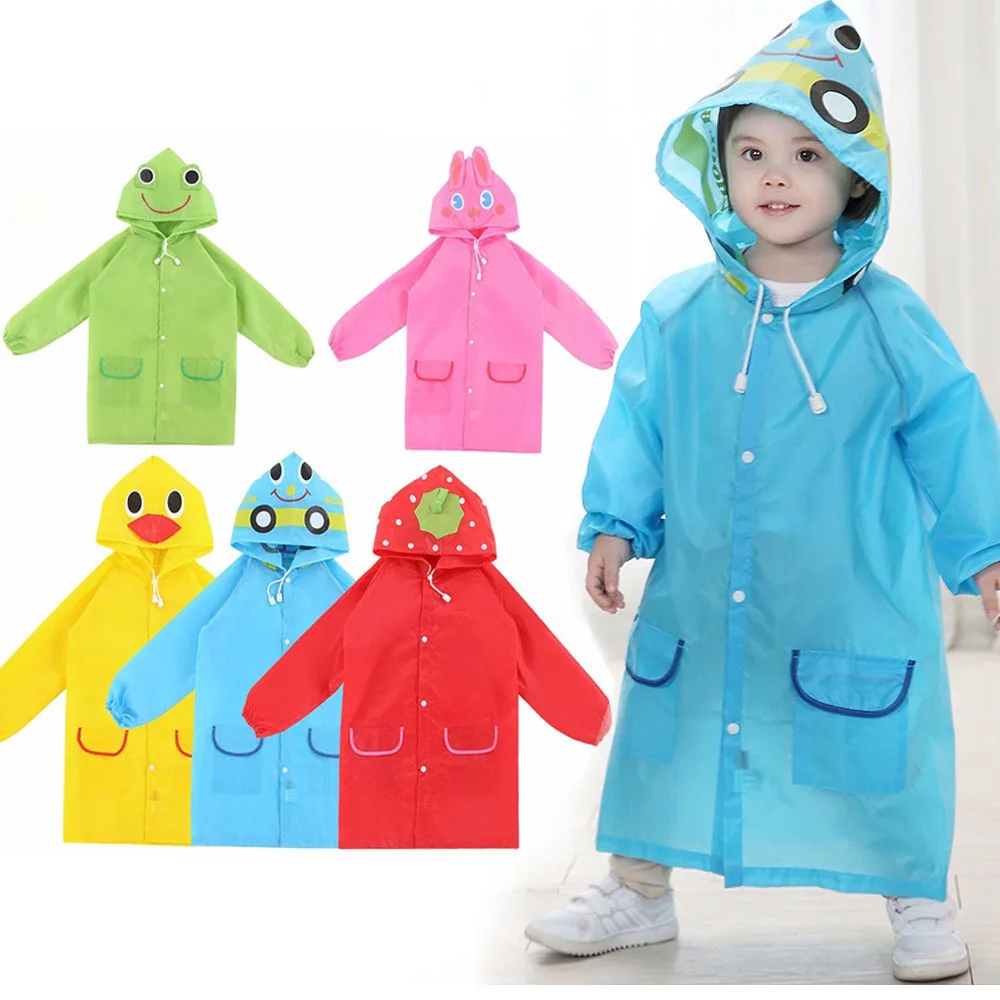 Children\'s raincoats cartoon animals fashion poncho waterproof boys and girls camping hiking hooded poncho