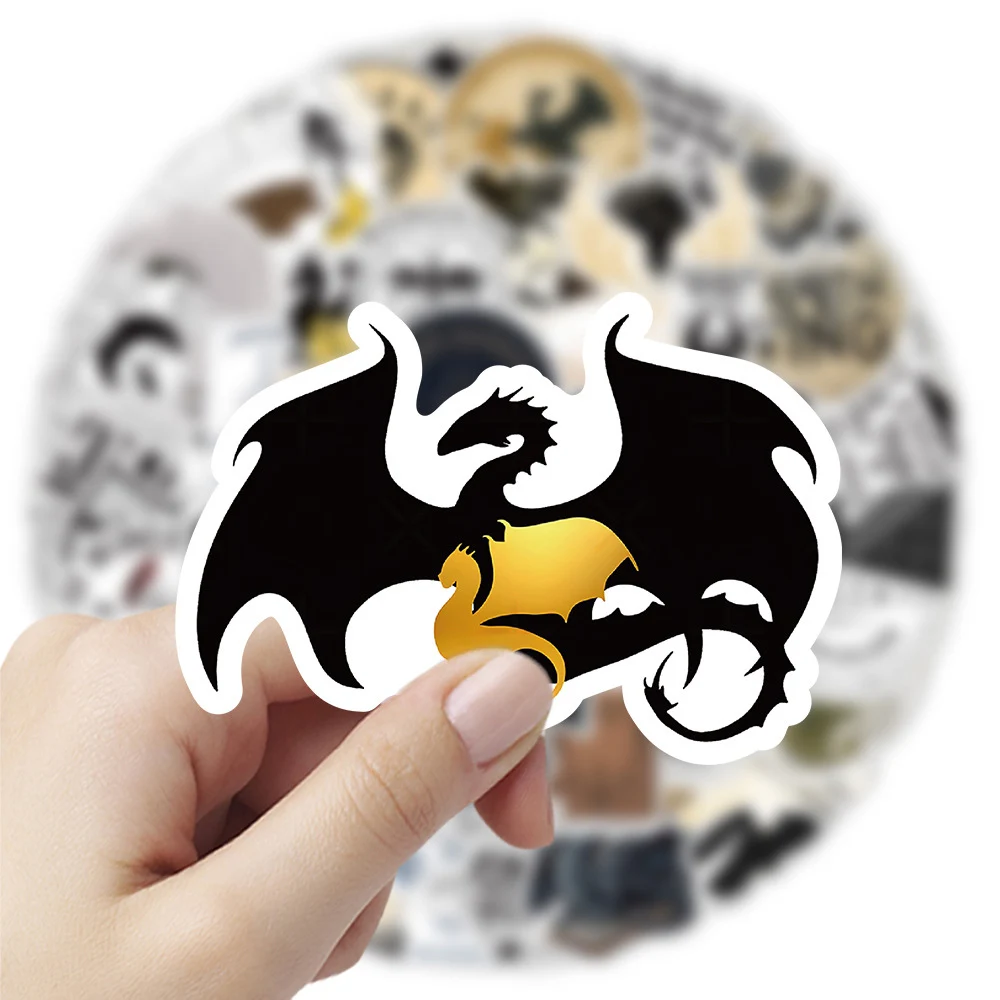 10/30/50/100pcs Cool Novel Fourth Wing Stickers Anime Decals Skateboard Laptop Motorcycle Phone Helmet Waterproof Sticker Toys