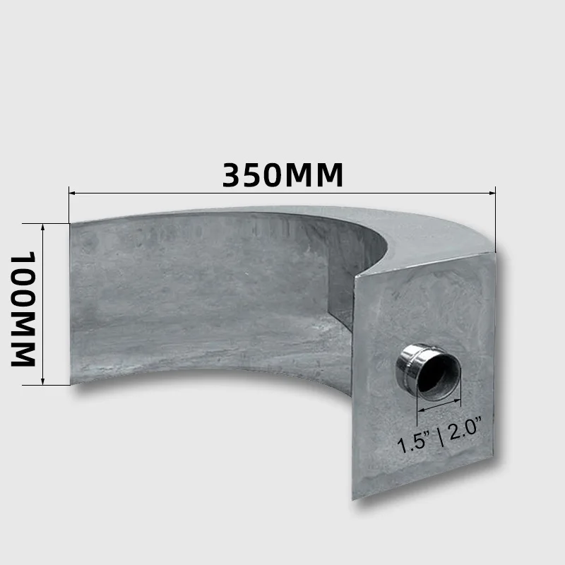 Pool fountain stainless steel water curtain waterfall outlet curved spa surf nozzle