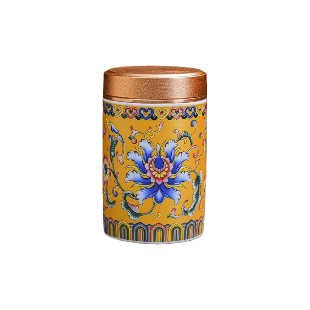 

Sealed Jar Ceramic Empty Tea Tin Can Mini Portable Tea Packaging Box Moisture-proof Chinese Style Tea Canister Green Black Tea