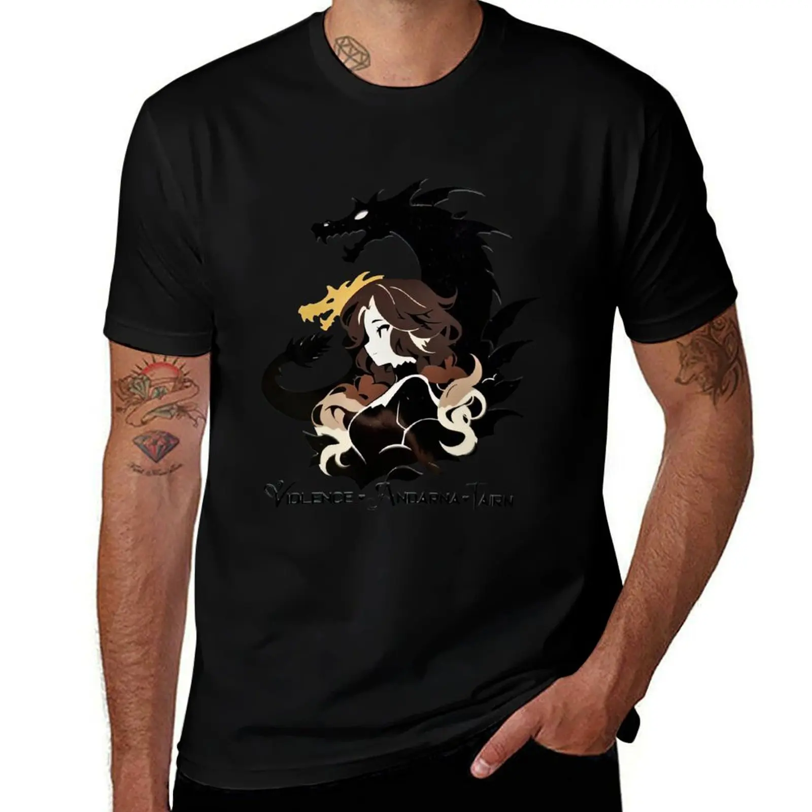 

Violet Sorrengail Fourth Wing - Violet Andarna Tairn Rebecca Yarros T-Shirt anime men clothes