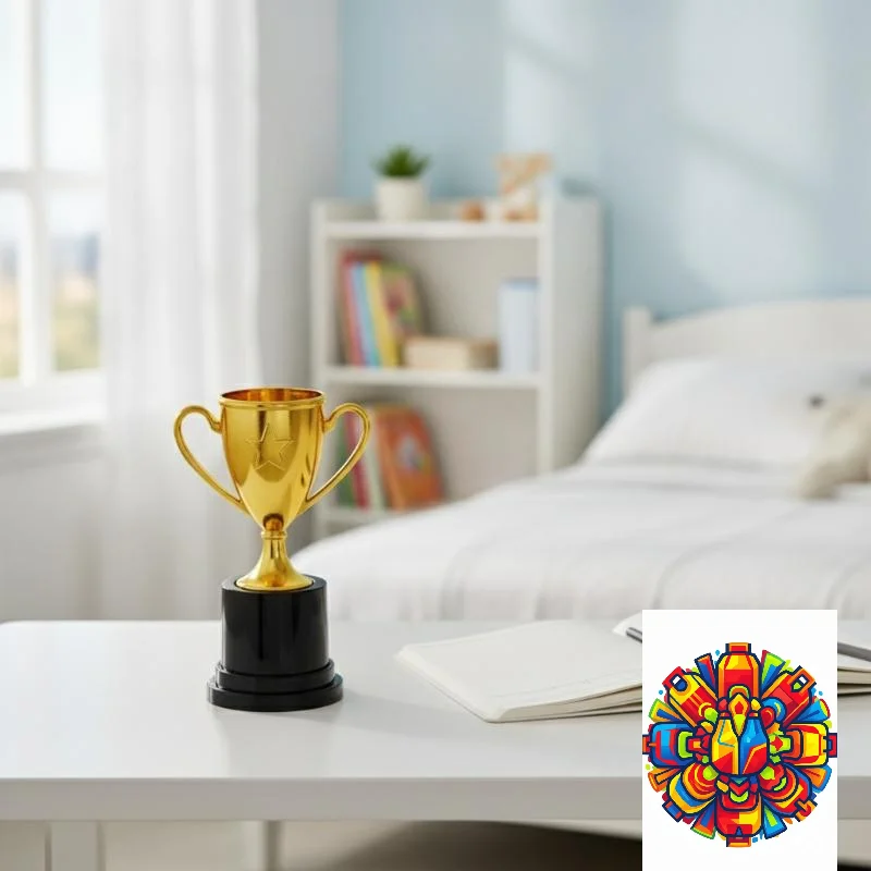 2Pcs Non-toxic Mini Plastic Trophy Award Trophies Set for Fun Party Game Prizes Kids Favor Gifts