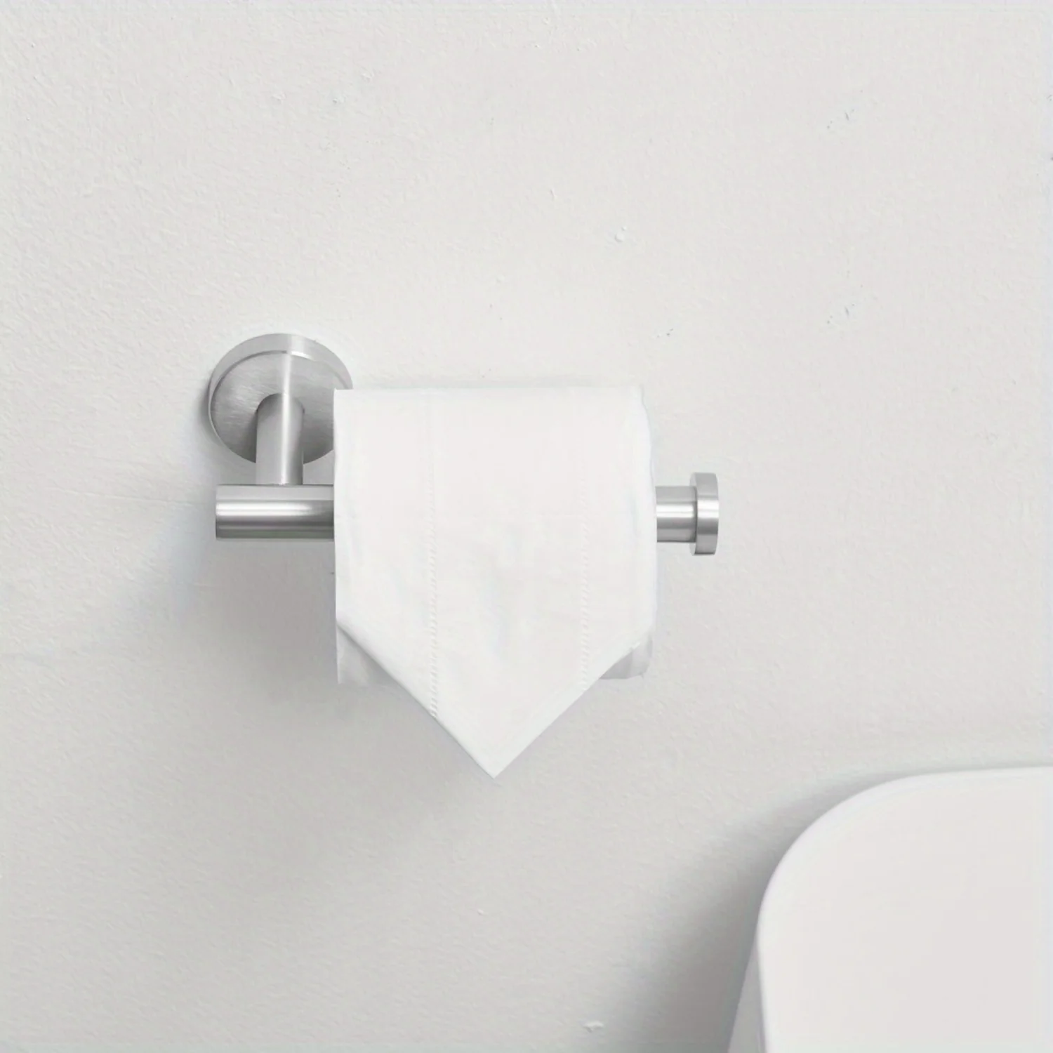 Single Post Toilet Paper Holder Wall Mounted in Brushed Nickel