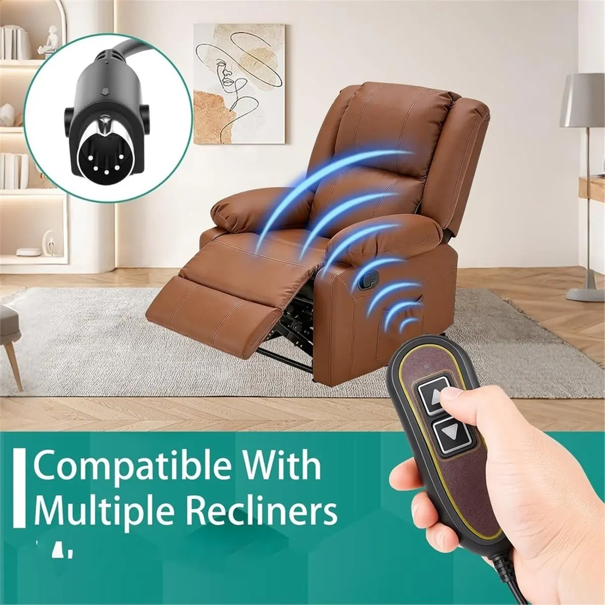 PHONE&GEAR 2 Buttons and 5 Pins, Lift Chair Remote Replacement ZK1200-,Handheld Controller, with USB and Backlight,Power Reclin