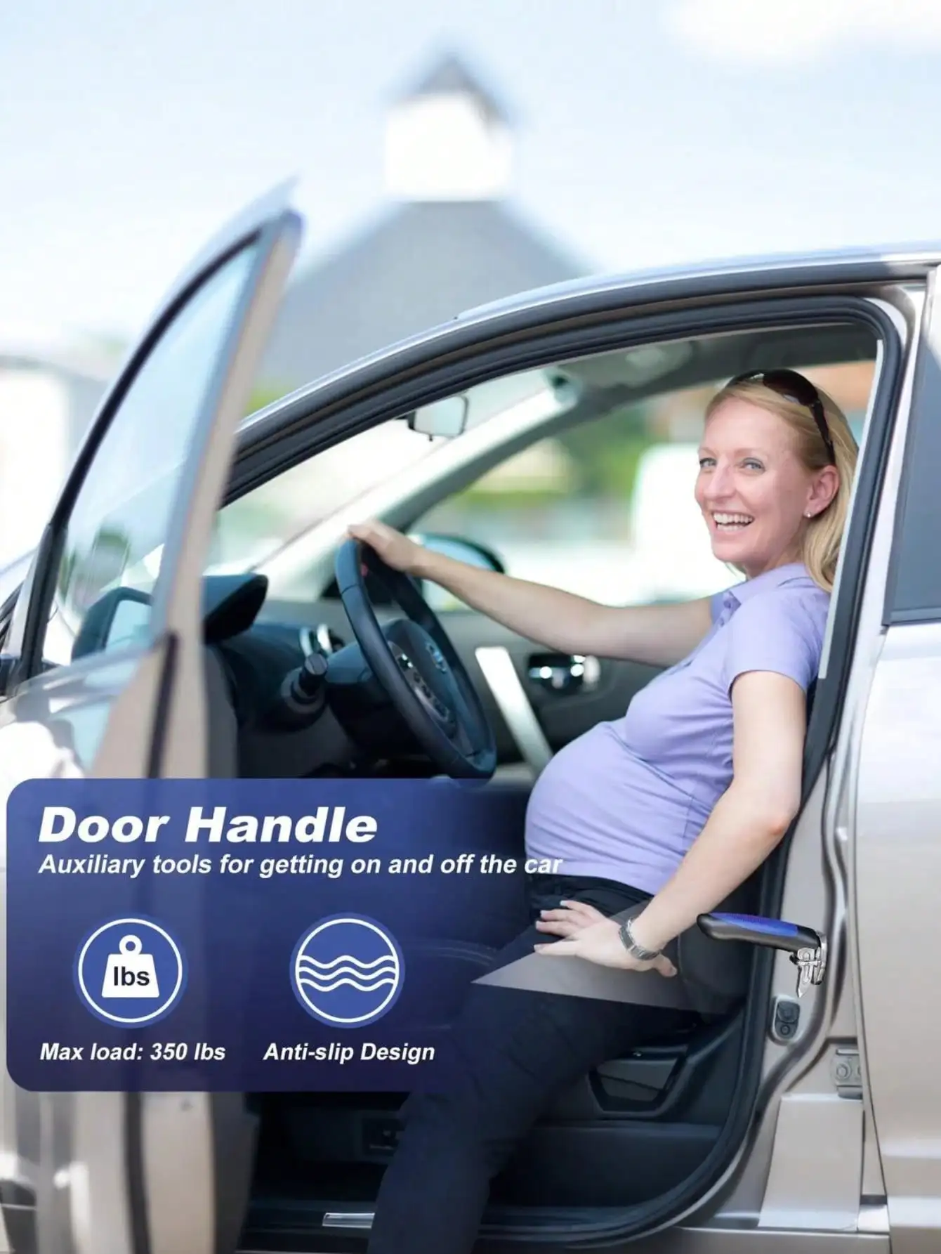 Multifunctional Car Door Handle Assistant – Aluminum Alloy + ABS Material, an Essential Travel Safety Accessory