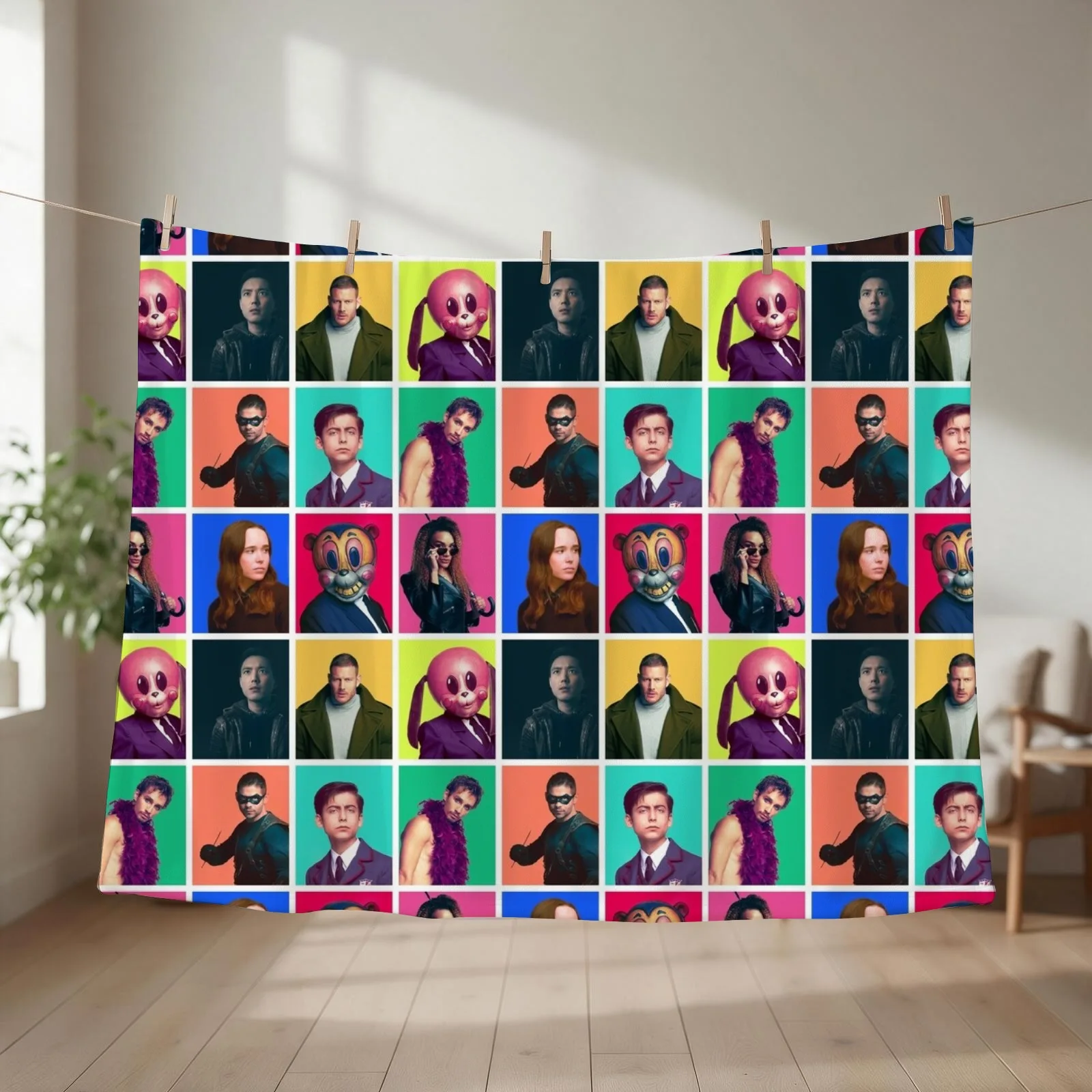 The Umbrella Academy - Character Collage Throw Blanket couch cozy soft plush fuzzy picnic outdoor blanket