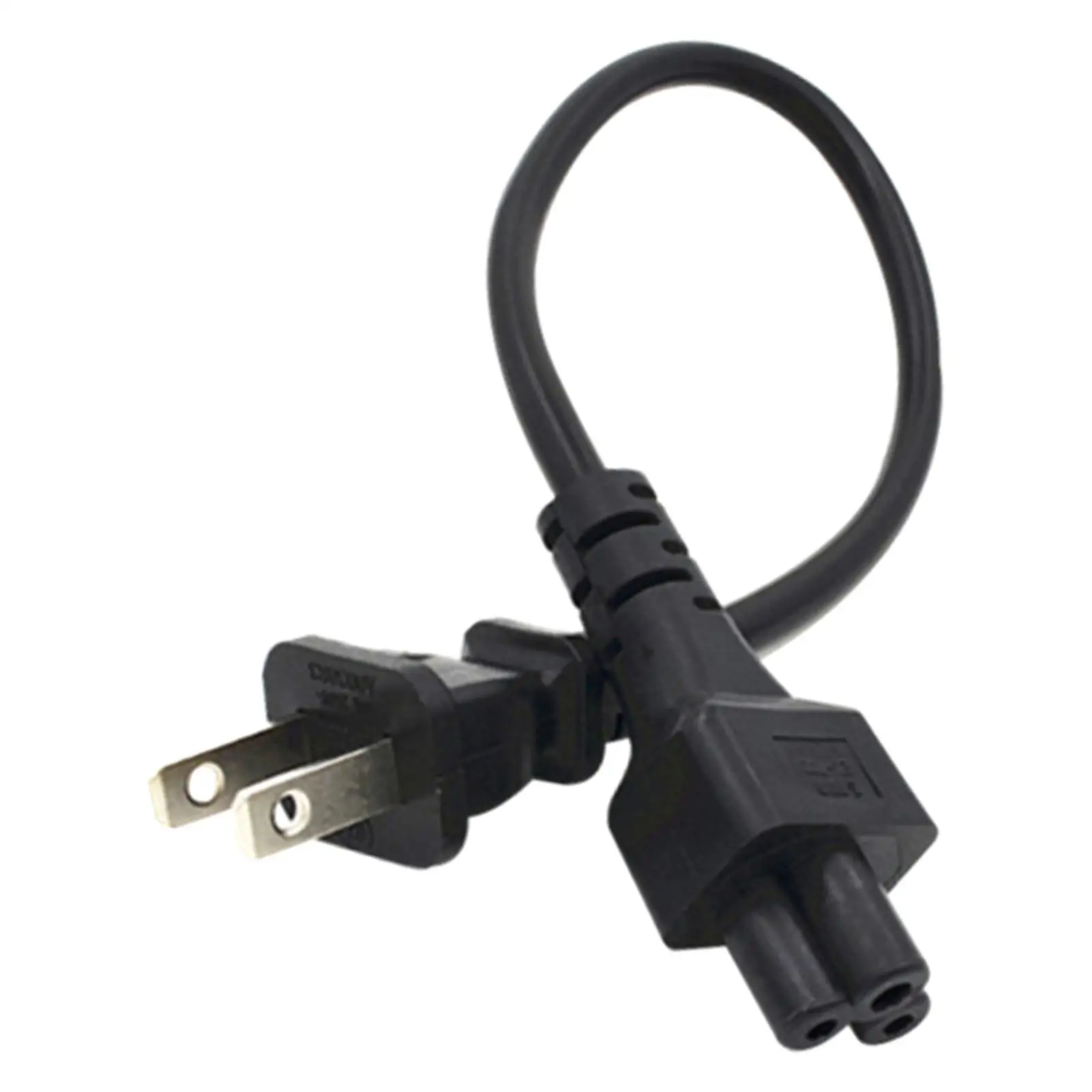 US C5 power Adapter 1-15P 2Pin Male Plug to IEC320 C5 Female 30cm power Extension Cable for Computers Good Conductivity Blk