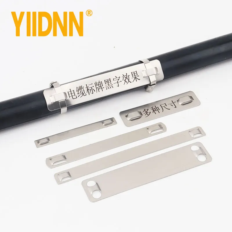 100pcs Superior Corrosion Resistance 316Stainless Steel Cable Marker Plate 19mm*89mm