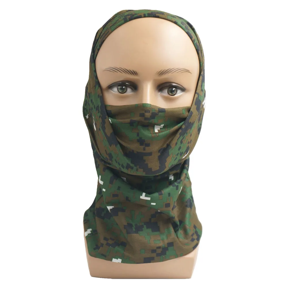 Camo Outdoor Bandanas Sports Camouflage Seamless Neck Gaiter Headband Men Fishing Hiking Balaclava Scarf Headwear Face Shields