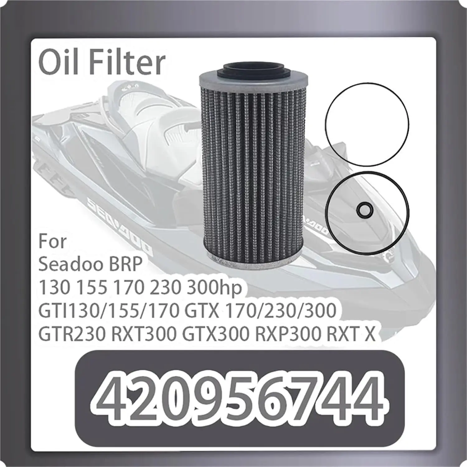2PCS Oil Filter 420956744 For BRP 130 155 170 230 300hp GTI130/155/170 GTX 170/230/300 GTR230 RXT300 GTX300 RXP300 RXT