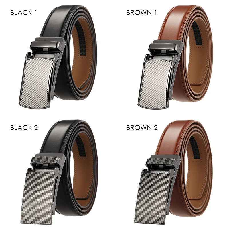 VATLTY 31mm Ledergürtel für Männer Legierung automatische Schnalle ohne Löcher Männer brauner Gürtel natürlicher Rindsleder Anzug Gürtel männlich – Detail 6