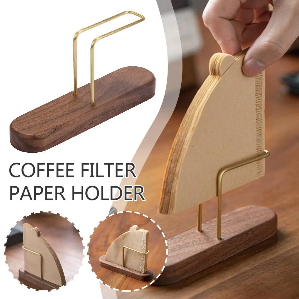 V Shape Wooden Filter Paper Rack Filtering Papers Storage Accessories Coffee Stand Holder Household Tools Barista Coffee To W2Q5