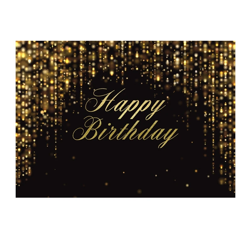 Multifunction 210X150cm Birthday Party Backdrops Gold Black Glitter Dots Photography Backdrops Photography Fabrics Easy To Use