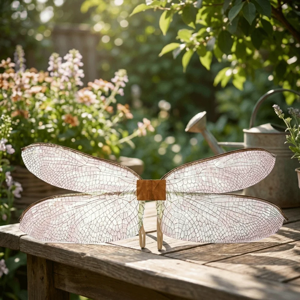 Cute Polyester Dragonfly Wings Iridescent Transparent Mesh Fairy Elf Wings Shimmer Lightweight Costume Wings Theme Party