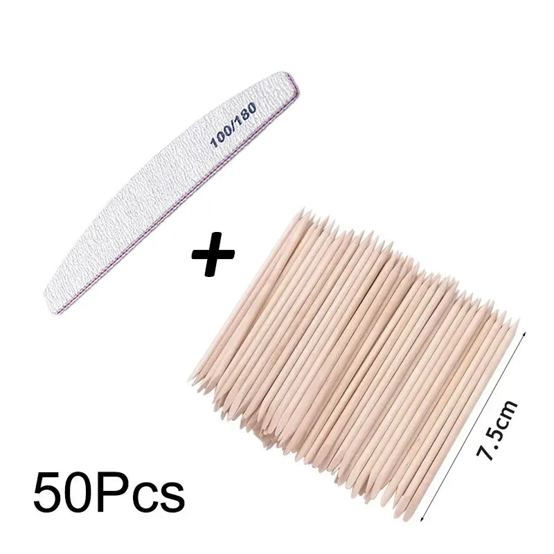 Nail Art Pusher Orange Holzstäbchen Duable-Head Pediküre Maniküre Sticks für Salon Strass Punktierung Entfernung Nail Art Pflege Werkzeug