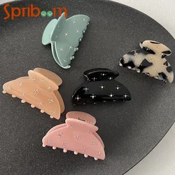 Shiny Zircon Acetate Hair Clips for Women French Small Crab Hair Clip Temperament Hair Accessories Korea Hairpin Girls Headdress